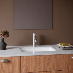 Karran Tryst 1.2 GPM Single Lever Handle Lead-free Brass ADA Bathroom Faucet, Basin, Stainless Steel, KBF460SS