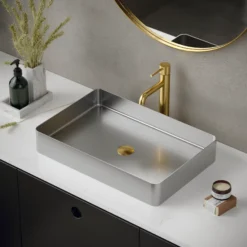 Karran Tryst 1.2 GPM Single Lever Handle Lead-free Brass ADA Bathroom Faucet, Vessel, Brushed Gold, KBF462BG