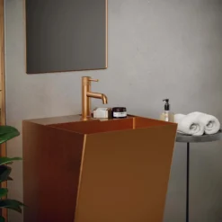 Karran Tryst 1.2 GPM Single Lever Handle Lead-free Brass ADA Bathroom Faucet, Basin, Brushed Copper, KBF460BC