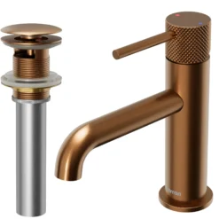 Karran Tryst 1.2 GPM Single Lever Handle Lead-free Brass ADA Bathroom Faucet, Basin, Brushed Copper, KBF460BC