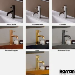 Karran Tryst 1.2 GPM Single Lever Handle Lead-free Brass ADA Bathroom Faucet, Basin, Brushed Copper, KBF460BC