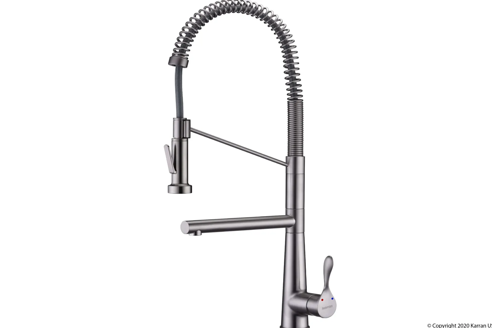 Karran Tumba Single Lever Handle Lead-free Brass ADA Kitchen Faucet, Pull Down, Stainless Steel, KKF230SS