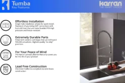 Karran Tumba Single Lever Handle Lead-free Brass ADA Kitchen Faucet, Pull Down, Stainless Steel, KKF230SS