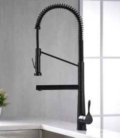 Karran Tumba Single Lever Handle Lead-free Brass ADA Kitchen Faucet, Pull Down, Matte Black, KKF230MB