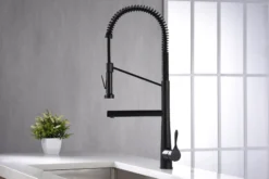 Karran Tumba Single Lever Handle Lead-free Brass ADA Kitchen Faucet, Pull Down, Matte Black, KKF230MB