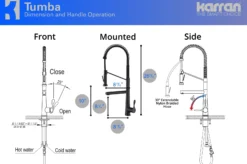 Karran Tumba Single Lever Handle Lead-free Brass ADA Kitchen Faucet, Pull Down, Matte Black, KKF230MB