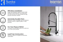 Karran Tumba Single Lever Handle Lead-free Brass ADA Kitchen Faucet, Pull Down, Matte Black, KKF230MB