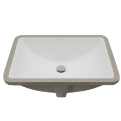 Karran Valera 13.75" x 19.75" Rectangular Undermount Vitreous China Bathroom Sink, White, VC-109-WH