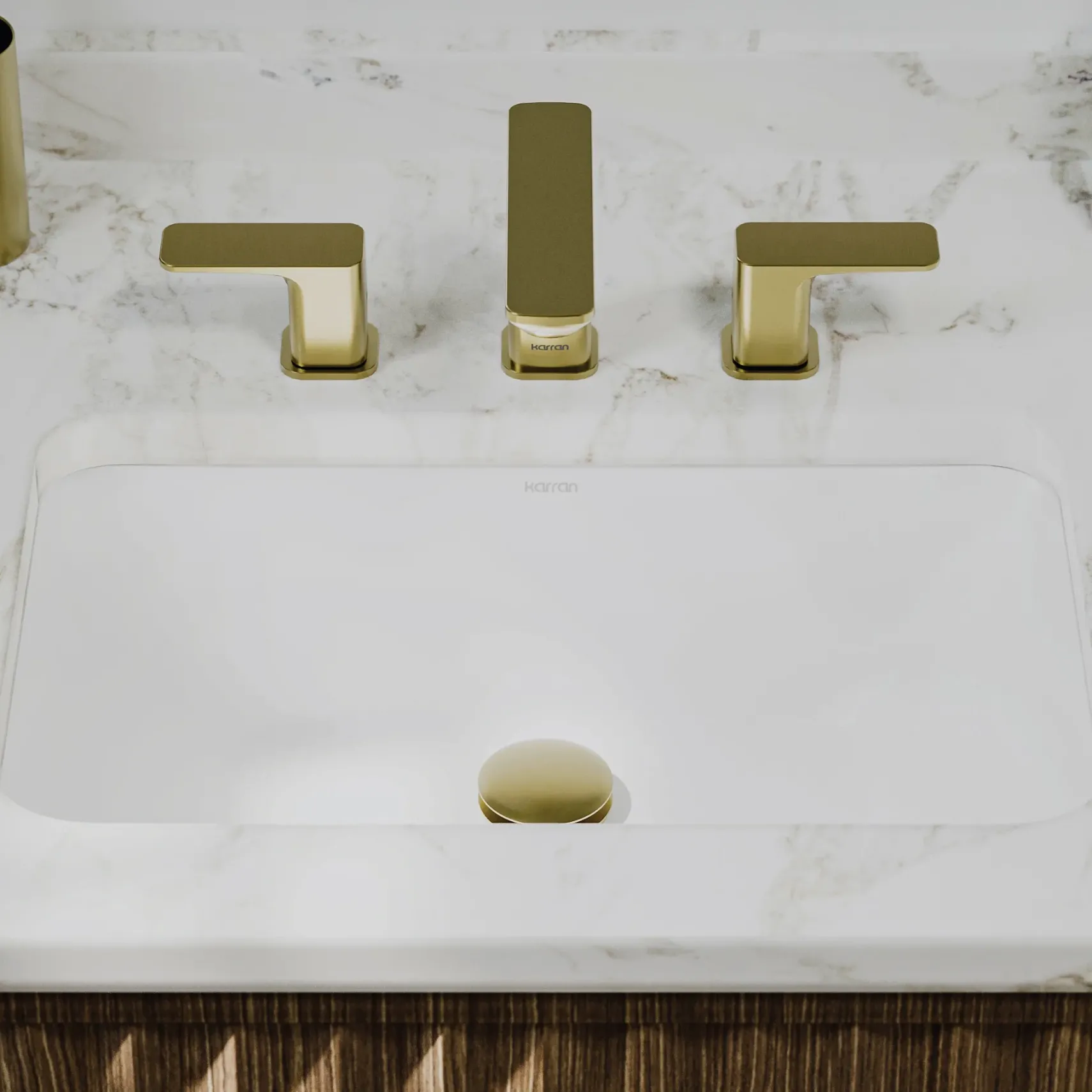 Karran Valera 13.75" x 19.75" Rectangular Undermount Vitreous China Bathroom Sink, White, VC-109-WH