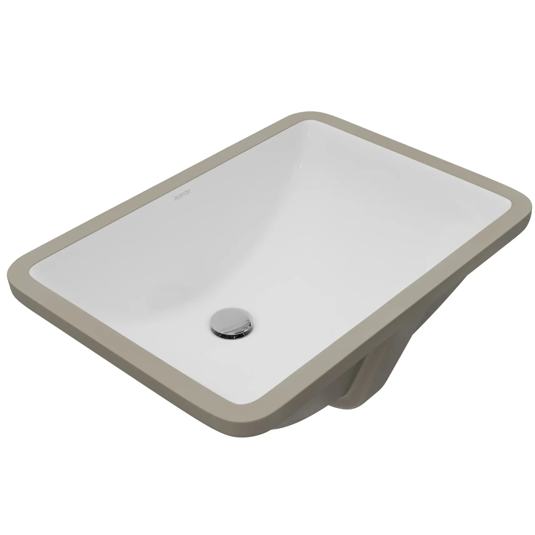 Karran Valera 13.75" x 19.75" Rectangular Undermount Vitreous China Bathroom Sink, White, VC-109-WH