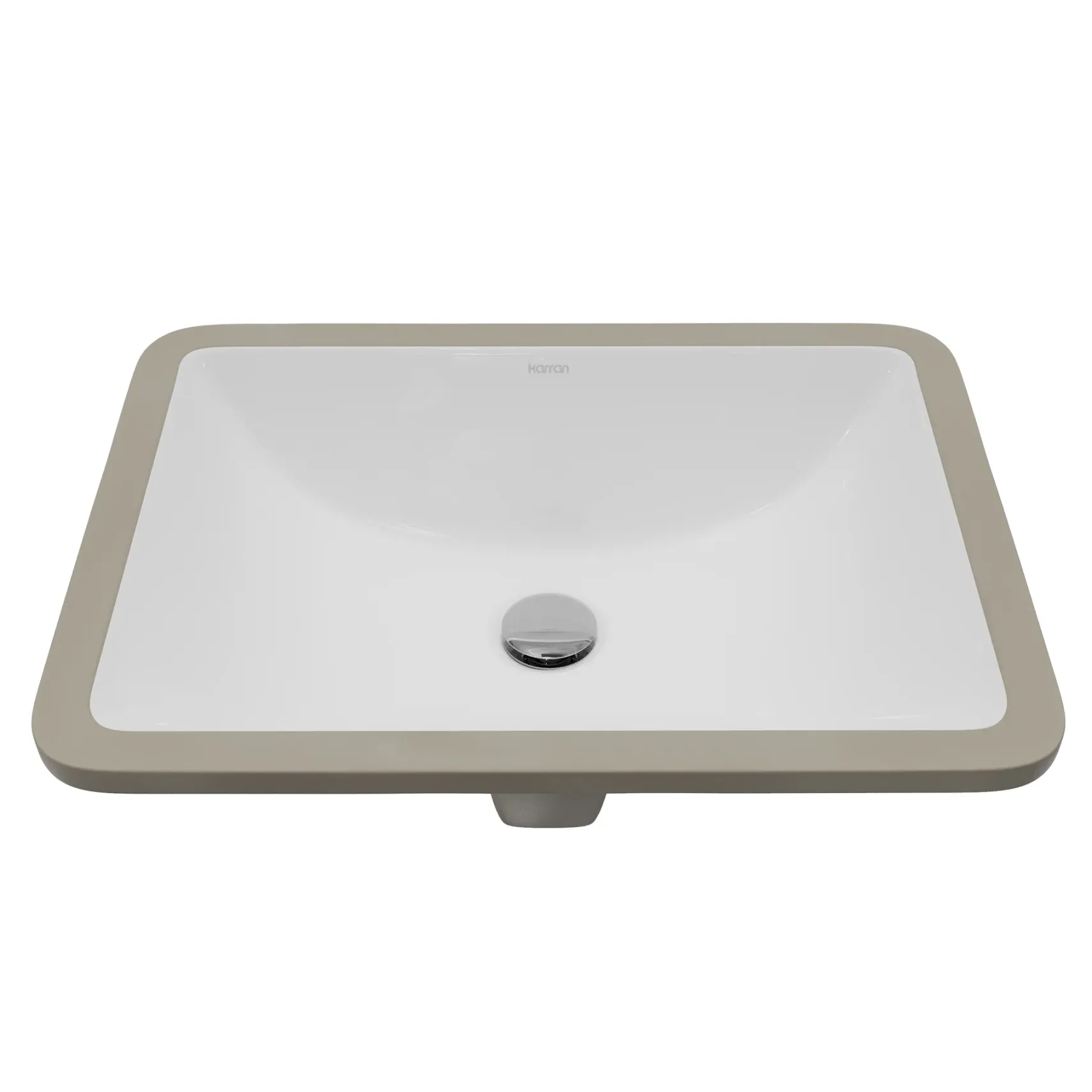 Karran Valera 15.375" x 20.5" Rectangular Undermount Vitreous China Bathroom Sink, White, VC-107-WH