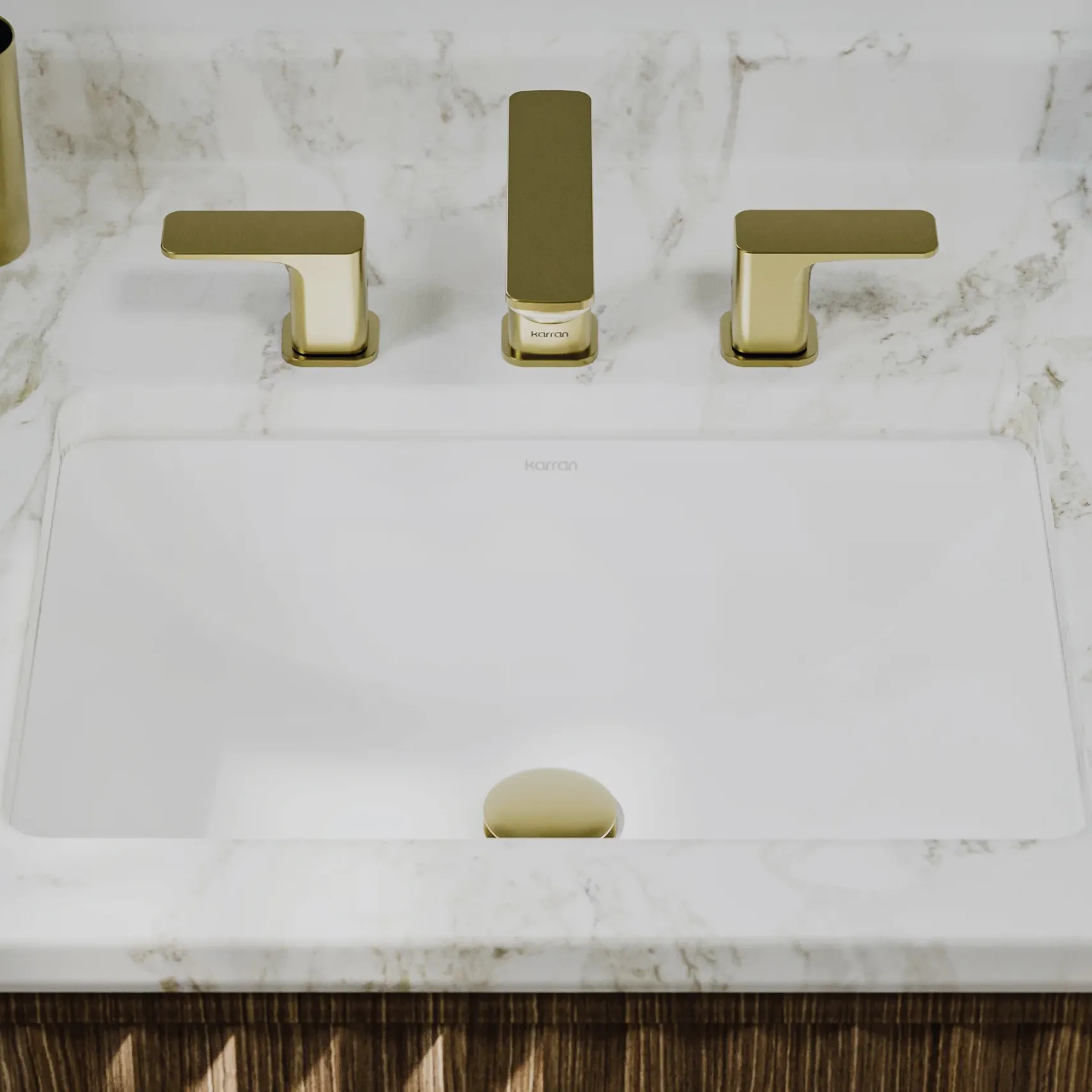 Karran Valera 15.375" x 20.5" Rectangular Undermount Vitreous China Bathroom Sink, White, VC-107-WH