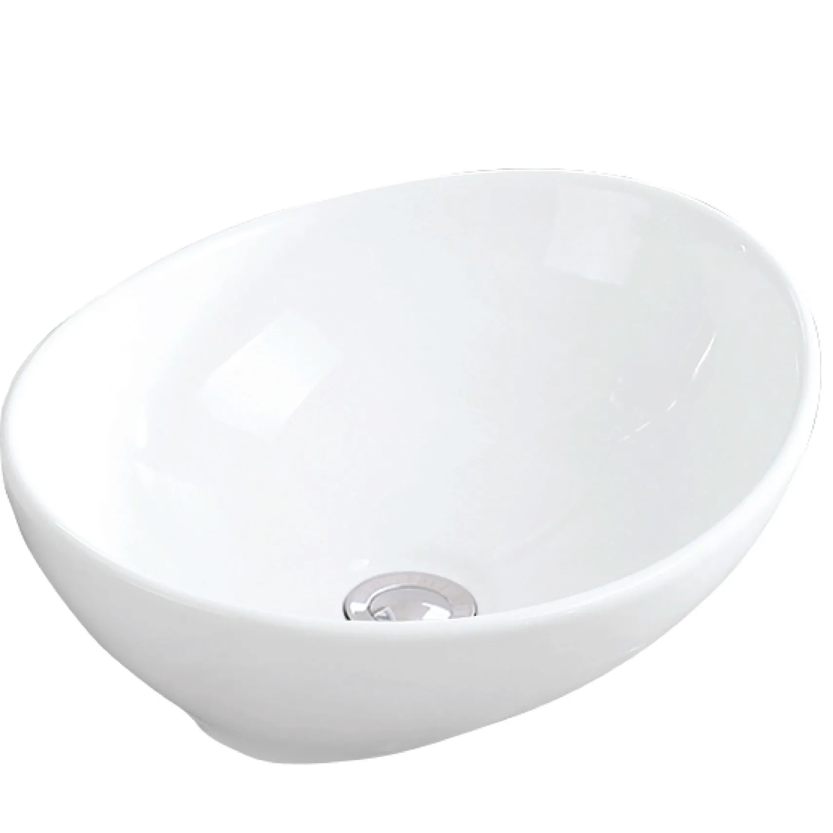 Karran Valera 15.5" x 13.25" x 4.5" Oval Vessel Vitreous China ADA Bathroom Sink, White, VC-302-WH