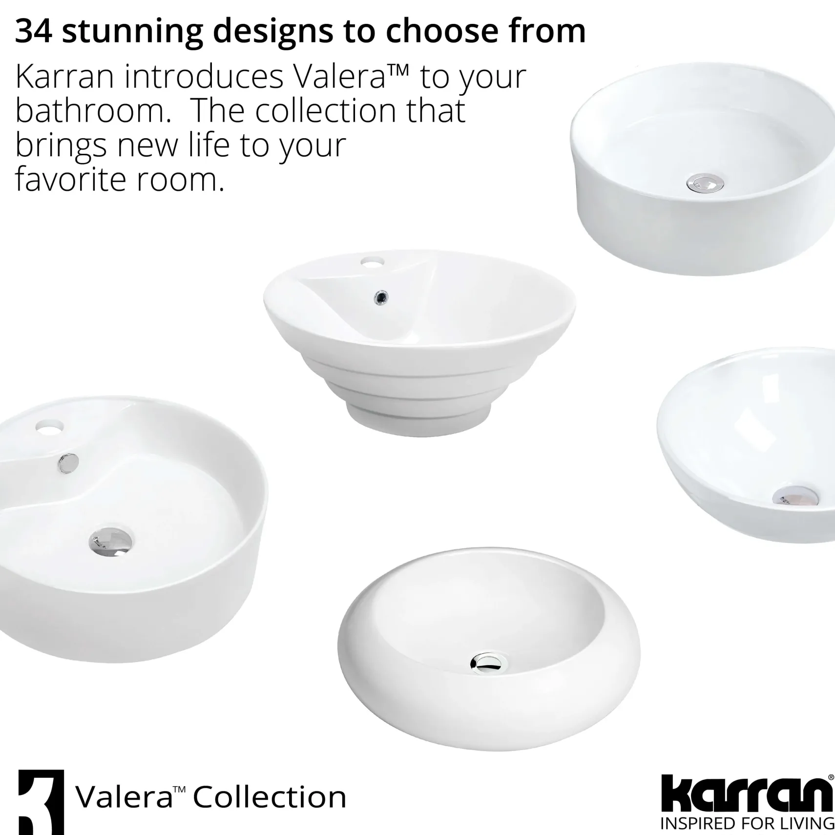 Karran Valera 15.5" x 13.25" x 4.5" Oval Vessel Vitreous China ADA Bathroom Sink, White, VC-302-WH