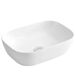 Karran Valera 19.875" x 15.75" x 4.5" Rectangular Vessel Vitreous China ADA Bathroom Sink, White, VC-511-WH