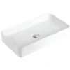 Karran Valera 26.375" x 14.875" x 3.5" Rectangular Vessel Vitreous China ADA Bathroom Sink, White, VC-508-WH