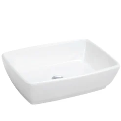 Karran Valera 19" x 13.25" x 4.5" Rectangular Vessel Vitreous China ADA Bathroom Sink, White, VC-502-WH