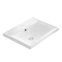 Karran Valera 20.375" x 16.125" x 4.5" Rectangular Vessel Vitreous China ADA Bathroom Sink, White, VC-201-WH