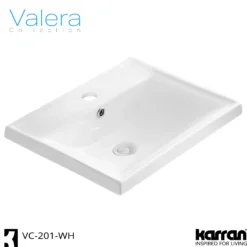 Karran Valera 20.375" x 16.125" x 4.5" Rectangular Vessel Vitreous China ADA Bathroom Sink, White, VC-201-WH