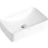 Karran Valera 19" x 11.5" x 3.75" Rectangular Vessel Vitreous China ADA Bathroom Sink, White, VC-507-WH