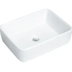 Karran Valera 18.75" x 14.5" x 4.25" Rectangular Vessel Vitreous China ADA Bathroom Sink, White, VC-501-WH