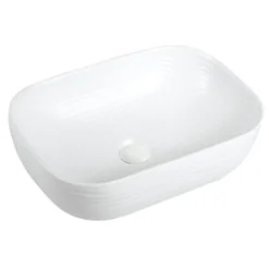 Karran Valera 18.25" x 13.125" x 4" Rectangular Vessel Vitreous China ADA Bathroom Sink, White, VC-512-WH