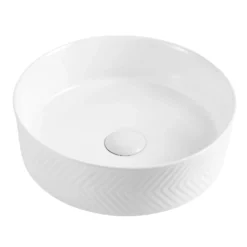 Karran Valera 14.125" x 14.125" x 4.25" Round Vessel Vitreous China ADA Bathroom Sink, White, VC-423-WH