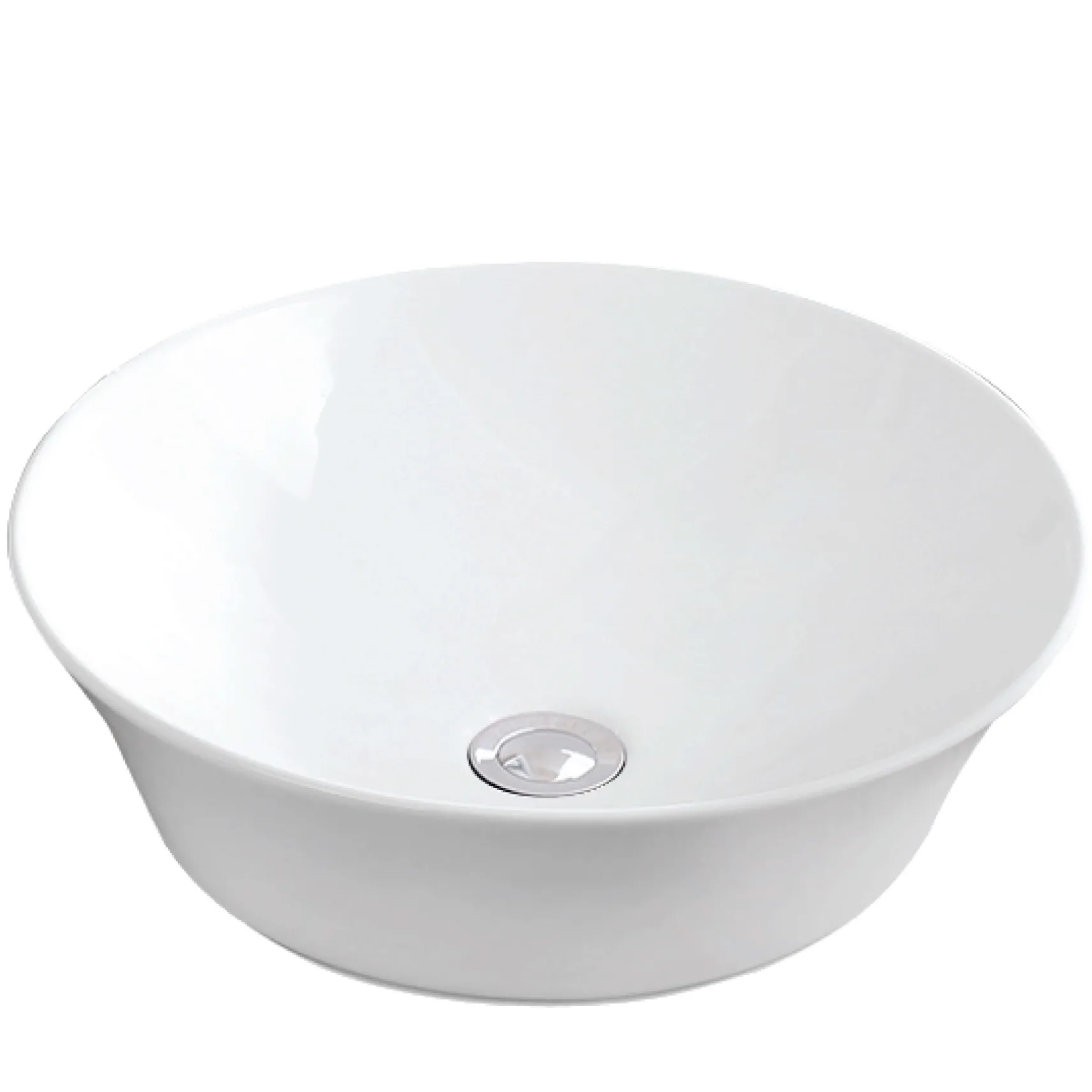Karran Valera 16.5" x 16.5" x 4" Round Vessel Vitreous China ADA Bathroom Sink, White, VC-427-WH