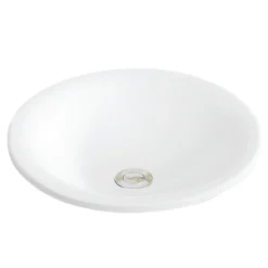 Karran Valera 17.75" x 17.75" x 3.5" Round Vessel Vitreous China ADA Bathroom Sink, White, VC-203-WH