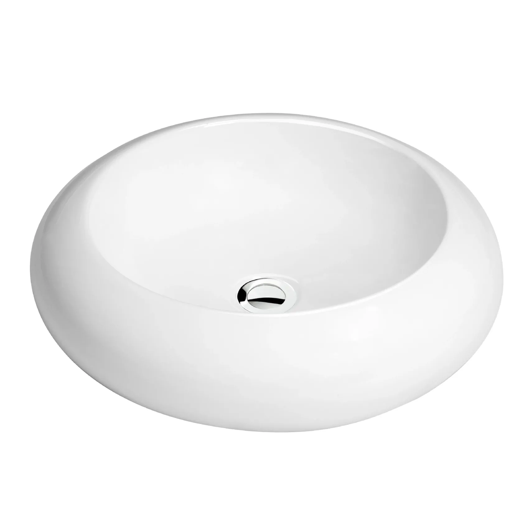 Karran Valera 19.5" x 19.5" x 4.25" Round Vessel Vitreous China ADA Bathroom Sink, White, VC-426-WH