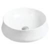 Karran Valera 18.25" x 18.25" x 4" Round Vessel Vitreous China ADA Bathroom Sink, White, VC-428-WH