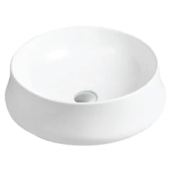 Karran Valera 18.25" x 18.25" x 4" Round Vessel Vitreous China ADA Bathroom Sink, White, VC-428-WH