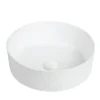 Karran Valera 14.25" x 14.25" x 4" Round Vessel Vitreous China ADA Bathroom Sink, White, VC-424-WH