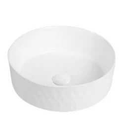 Karran Valera 14.25" x 14.25" x 4" Round Vessel Vitreous China ADA Bathroom Sink, White, VC-424-WH