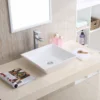 Karran Valera 16.25" x 16.25" x 3.75" Square Vessel Vitreous China ADA Bathroom Sink, White, VC-603-WH