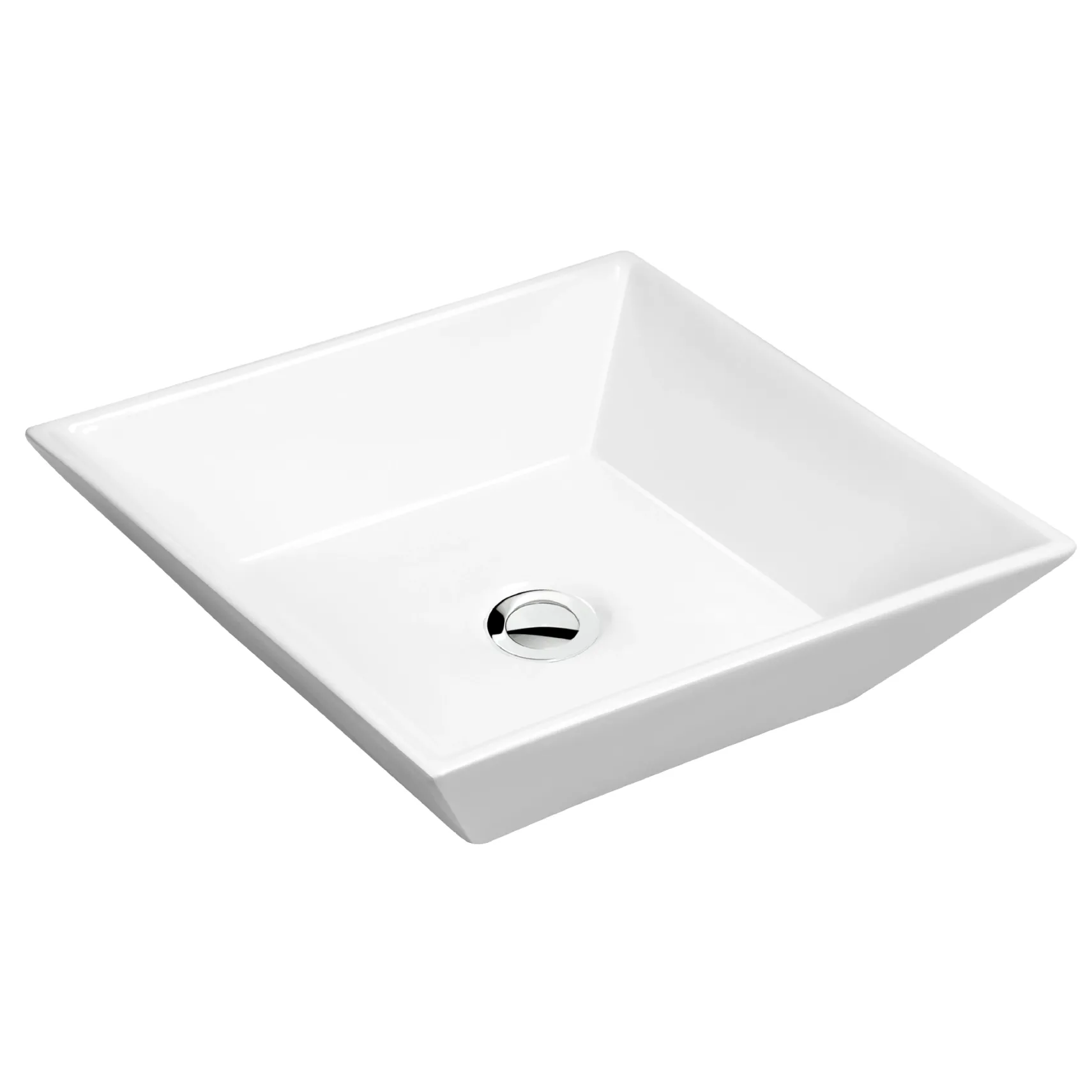 Karran Valera 16.25" x 16.25" x 3.75" Square Vessel Vitreous China ADA Bathroom Sink, White, VC-603-WH