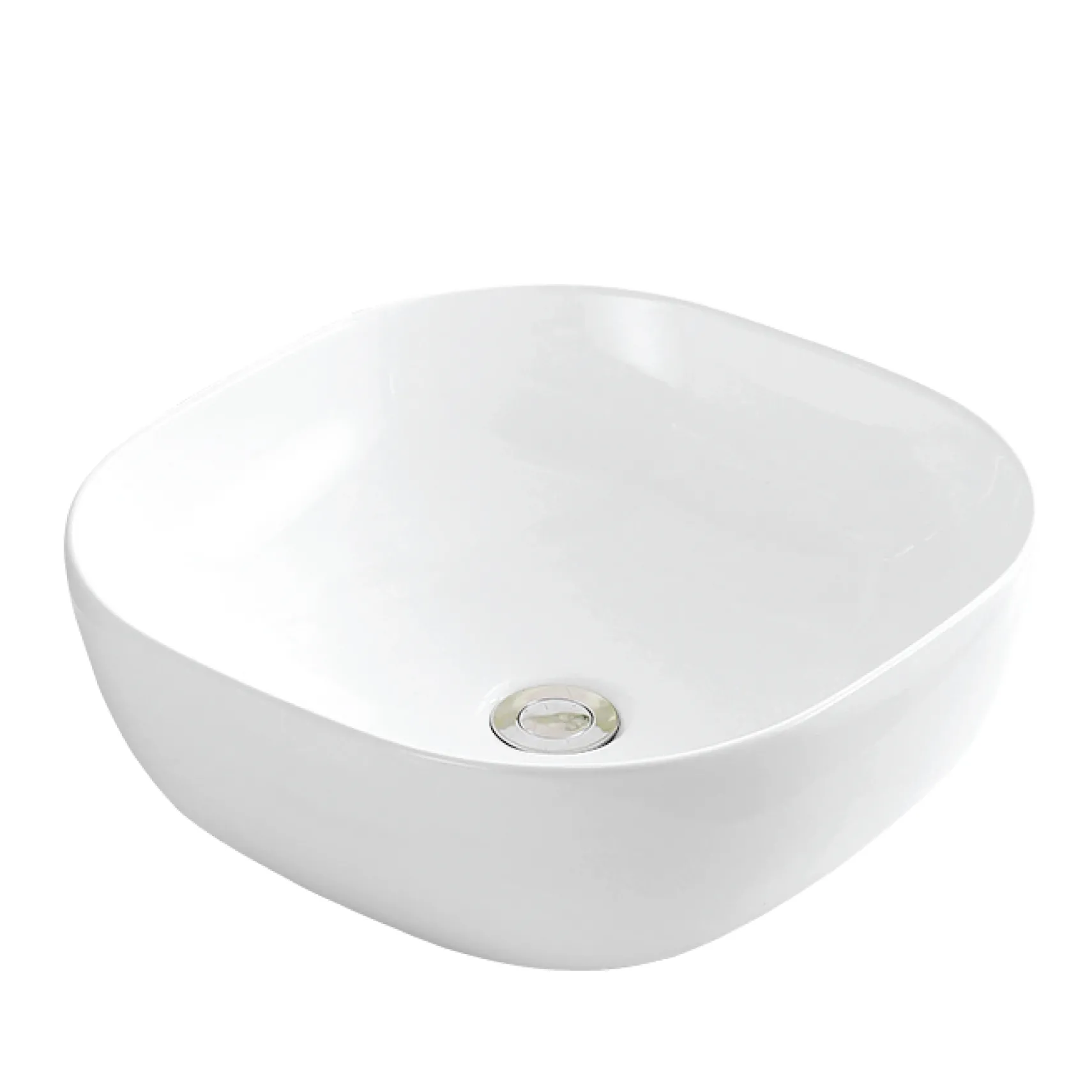 Karran Valera 16.75" x 16.75" x 4.5" Square Vessel Vitreous China ADA Bathroom Sink, White, VC-510-WH