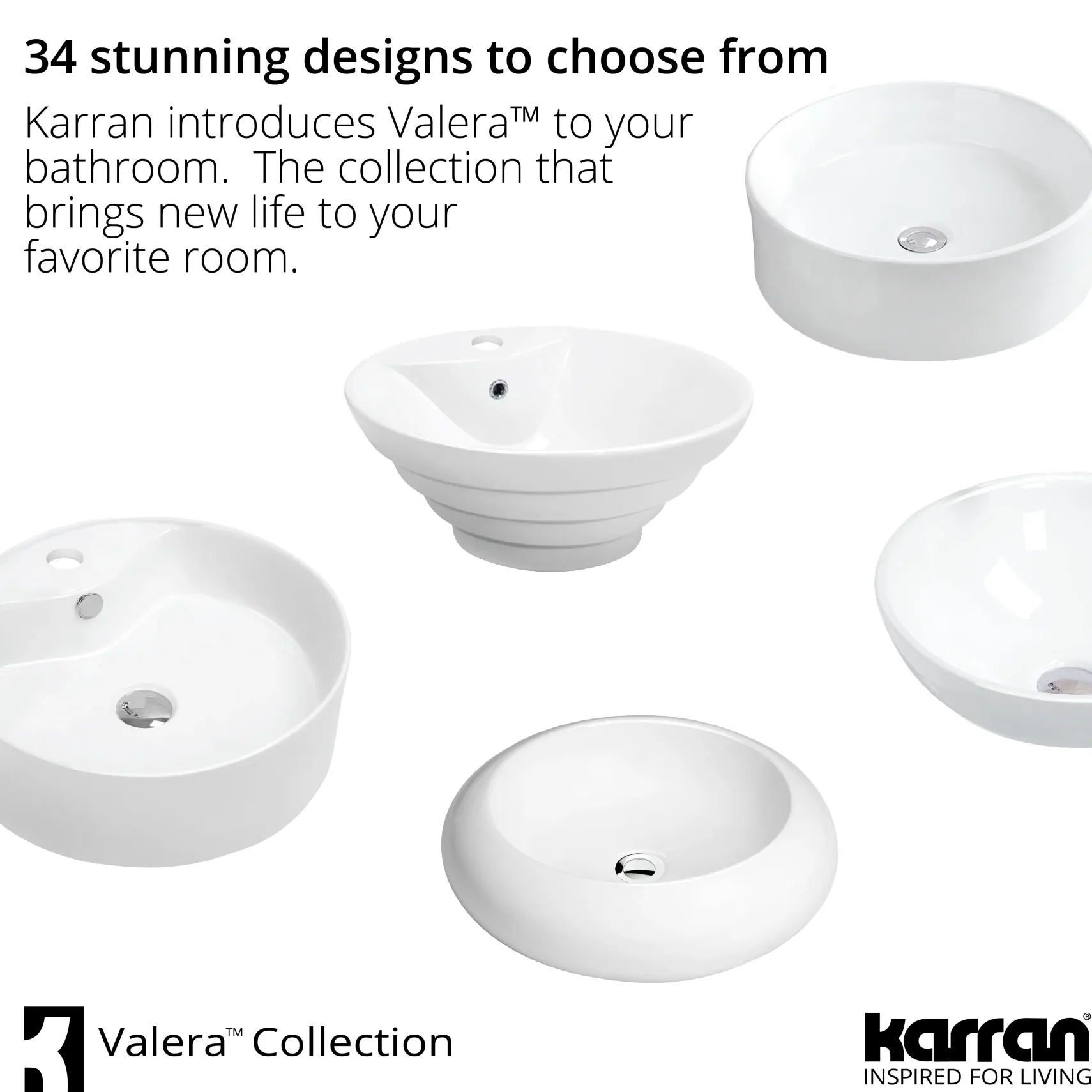 Karran Valera 16.75" x 16.75" x 4.5" Square Vessel Vitreous China ADA Bathroom Sink, White, VC-510-WH