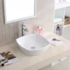Karran Valera 16.75" x 16.5" x 4" Square Vessel Vitreous China ADA Bathroom Sink, White, VC-509-WH