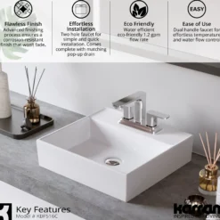 Karran Venda 1.2 GPM Double Lever Handle Lead-free Brass ADA Bathroom Faucet, Centerset, Chrome, KBF516C
