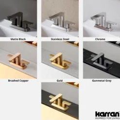 Karran Venda 1.2 GPM Double Lever Handle Lead-free Brass ADA Bathroom Faucet, Centerset, Brushed Gold, KBF516BG