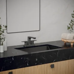 Karran Venda 1.2 GPM Double Lever Handle Lead-free Brass ADA Bathroom Faucet, Centerset, Gunmetal Grey, KBF516GG