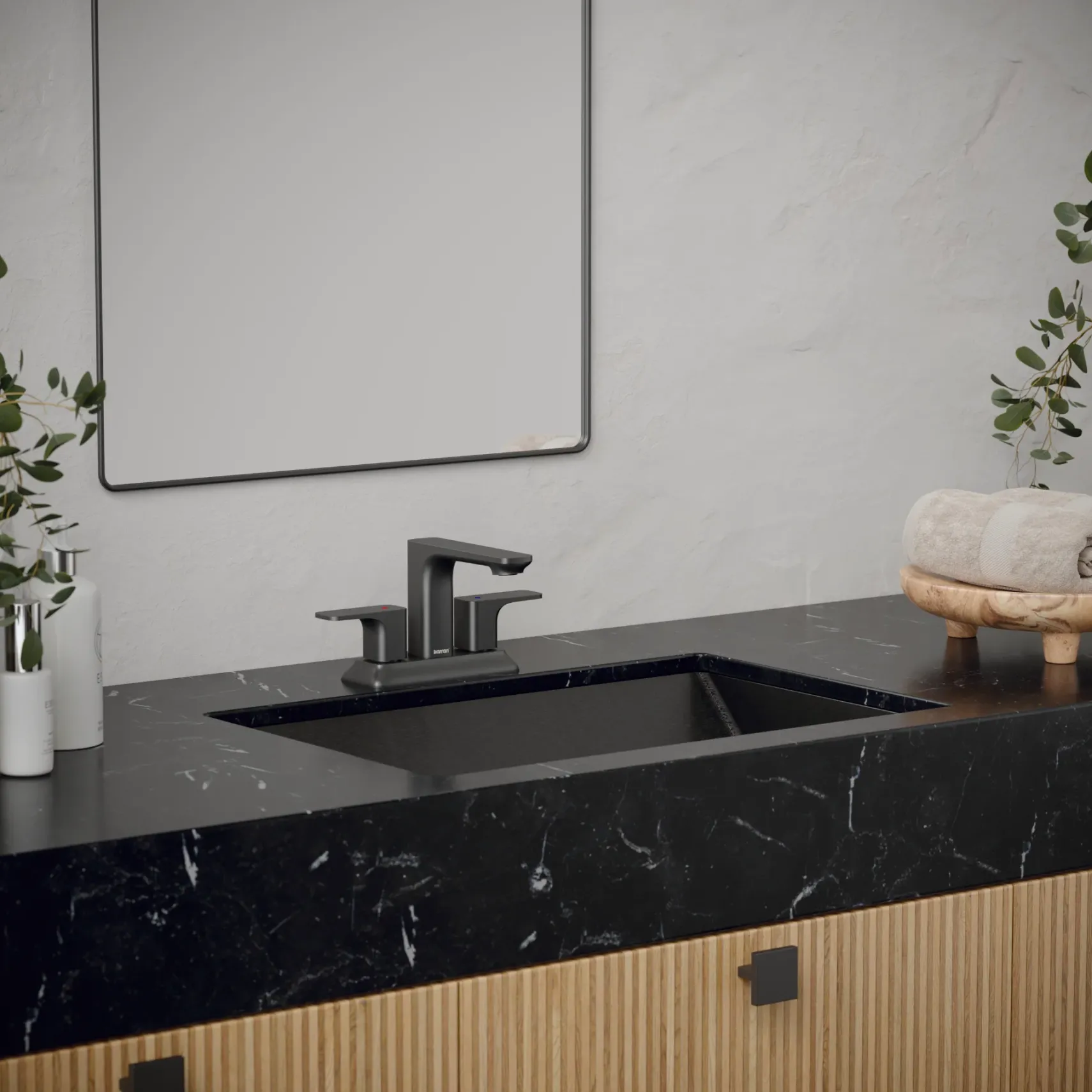 Karran Venda 1.2 GPM Double Lever Handle Lead-free Brass ADA Bathroom Faucet, Centerset, Gunmetal Grey, KBF516GG