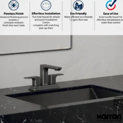 Karran Venda 1.2 GPM Double Lever Handle Lead-free Brass ADA Bathroom Faucet, Centerset, Gunmetal Grey, KBF516GG