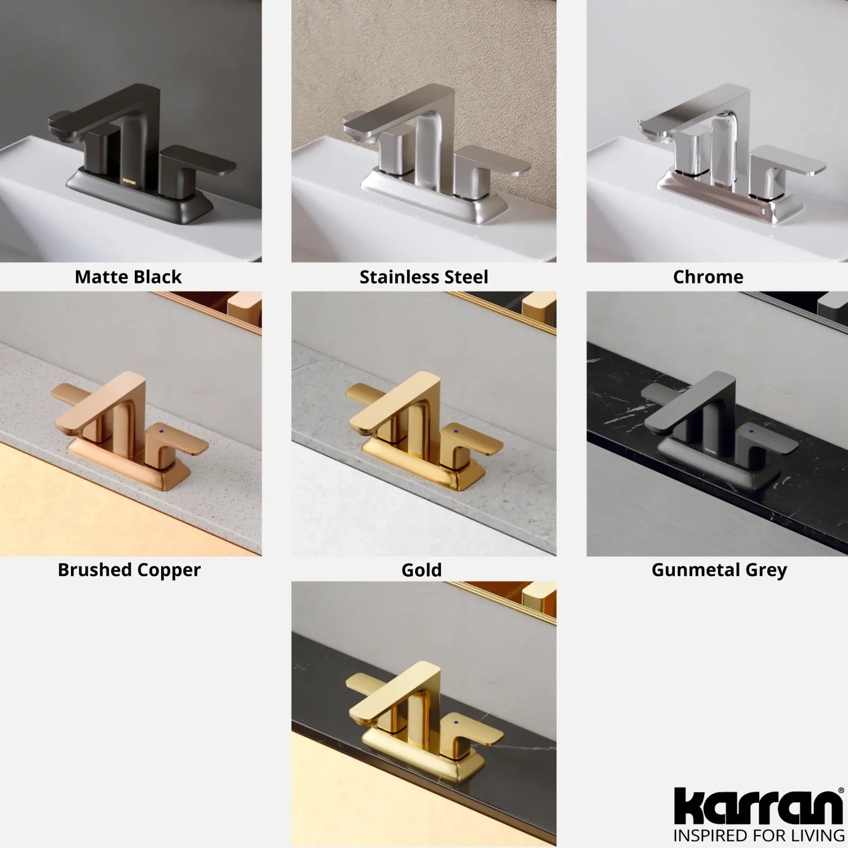 Karran Venda 1.2 GPM Double Lever Handle Lead-free Brass ADA Bathroom Faucet, Centerset, Gunmetal Grey, KBF516GG