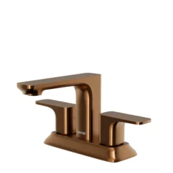 Karran Venda 1.2 GPM Double Lever Handle Lead-free Brass ADA Bathroom Faucet, Centerset, Brushed Copper, KBF516BC