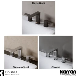 Karran Venda 1.2 GPM Double Lever Handle Lead-free Brass ADA Bathroom Faucet, Widespread, Chrome, KBF514C