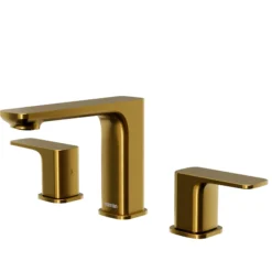 Karran Venda 1.2 GPM Double Lever Handle Lead-free Brass ADA Bathroom Faucet, Widespread, Gold, KBF514G