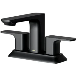 Karran Venda 1.2 GPM Double Lever Handle Lead-free Brass ADA Bathroom Faucet, Centerset, Matte Black, KBF516MB