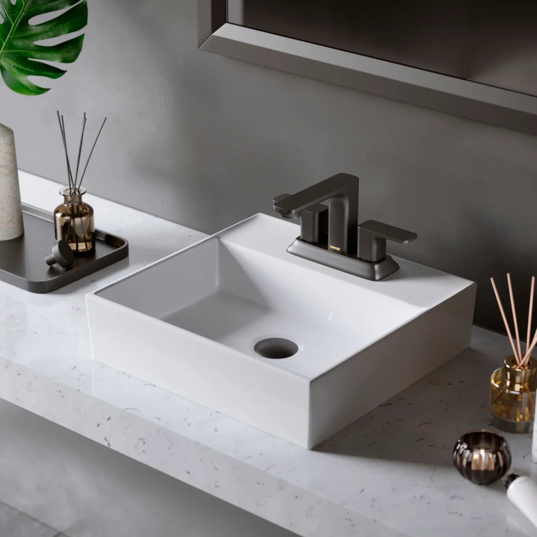 Karran Venda 1.2 GPM Double Lever Handle Lead-free Brass ADA Bathroom Faucet, Centerset, Matte Black, KBF516MB